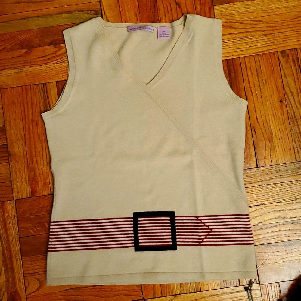 Autumn Cashmere 100% Pure Cashmere Sleeveless Sweater - sz M (fits like a small)